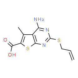 ChemSpider 2D Image | 2-(Allylsulfanyl)-4-amino-5-methylthieno[2,3-d]pyrimidine-6-carboxylic acid | C11H11N3O2S2