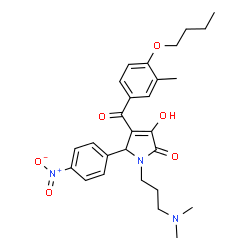 ChemSpider 2D Image | 4-(4-Butoxy-3-methylbenzoyl)-1-[3-(dimethylamino)propyl]-3-hydroxy-5-(4-nitrophenyl)-1,5-dihydro-2H-pyrrol-2-one | C27H33N3O6
