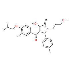 ChemSpider 2D Image | 3-Hydroxy-4-(4-isobutoxy-3-methylbenzoyl)-1-(3-methoxypropyl)-5-(4-methylphenyl)-1,5-dihydro-2H-pyrrol-2-one | C27H33NO5