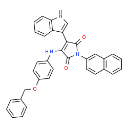 ChemSpider 2D Image | 3-{[4-(Benzyloxy)phenyl]amino}-4-(1H-indol-3-yl)-1-(2-naphthyl)-1H-pyrrole-2,5-dione | C35H25N3O3