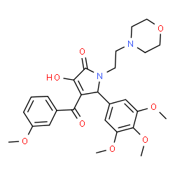 ChemSpider 2D Image | 3-Hydroxy-4-(3-methoxybenzoyl)-1-[2-(4-morpholinyl)ethyl]-5-(3,4,5-trimethoxyphenyl)-1,5-dihydro-2H-pyrrol-2-one | C27H32N2O8