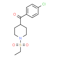 ChemSpider 2D Image | (4-Chlorophenyl)[1-(ethylsulfonyl)-4-piperidinyl]methanone | C14H18ClNO3S