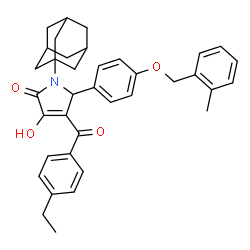 ChemSpider 2D Image | 1-(Adamantan-1-yl)-4-(4-ethylbenzoyl)-3-hydroxy-5-{4-[(2-methylbenzyl)oxy]phenyl}-1,5-dihydro-2H-pyrrol-2-one | C37H39NO4