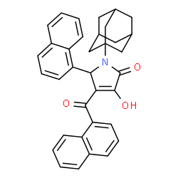 ChemSpider 2D Image | 1-(Adamantan-1-yl)-3-hydroxy-4-(1-naphthoyl)-5-(1-naphthyl)-1,5-dihydro-2H-pyrrol-2-one | C35H31NO3