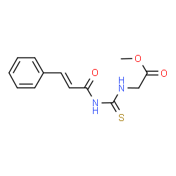 ChemSpider 2D Image | Methyl N-{[(2E)-3-phenyl-2-propenoyl]carbamothioyl}glycinate | C13H14N2O3S