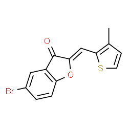 ChemSpider 2D Image | (2Z)-5-Bromo-2-[(3-methyl-2-thienyl)methylene]-1-benzofuran-3(2H)-one | C14H9BrO2S