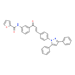 ChemSpider 2D Image | N-(3-{(2E)-3-[4-(3,5-Diphenyl-1H-pyrazol-1-yl)phenyl]-2-propenoyl}phenyl)-2-furamide | C35H25N3O3