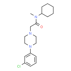 ChemSpider 2D Image | 2-[4-(3-Chlorophenyl)-1-piperazinyl]-N-cyclohexyl-N-methylacetamide | C19H28ClN3O