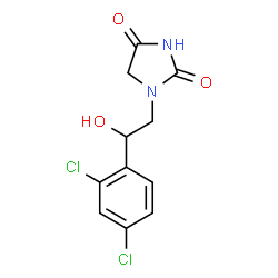 ChemSpider 2D Image | 1-[2-(2,4-Dichlorophenyl)-2-hydroxyethyl]-2,4-imidazolidinedione | C11H10Cl2N2O3