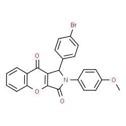 ChemSpider 2D Image | 1-(4-Bromophenyl)-2-(4-methoxyphenyl)-1,2-dihydrochromeno[2,3-c]pyrrole-3,9-dione | C24H16BrNO4