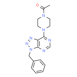 ChemSpider 2D Image | 1-[4-(3-Benzyl-3H-[1,2,3]triazolo[4,5-d]pyrimidin-7-yl)-1-piperazinyl]ethanone | C17H19N7O