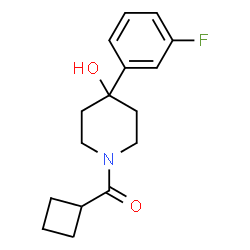 ChemSpider 2D Image | Cyclobutyl[4-(3-fluorophenyl)-4-hydroxy-1-piperidinyl]methanone | C16H20FNO2