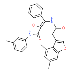 ChemSpider 2D Image | 3-{[(4,6-Dimethyl-1-benzofuran-3-yl)acetyl]amino}-N-(3-methylphenyl)-1-benzofuran-2-carboxamide | C28H24N2O4