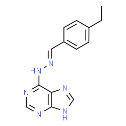 ChemSpider 2D Image | 6-[(2E)-2-(4-Ethylbenzylidene)hydrazino]-3H-purine | C14H14N6