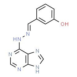 ChemSpider 2D Image | 3-[(E)-(9H-Purin-6-ylhydrazono)methyl]phenol | C12H10N6O
