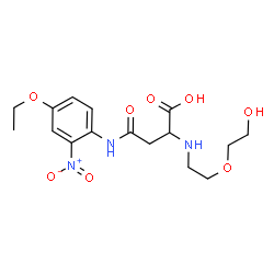 ChemSpider 2D Image | N-(4-Ethoxy-2-nitrophenyl)-N~2~-[2-(2-hydroxyethoxy)ethyl]asparagine | C16H23N3O8