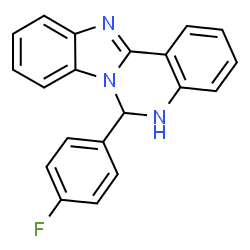 ChemSpider 2D Image | 6-(4-Fluorophenyl)-5,6-dihydrobenzimidazo[1,2-c]quinazoline | C20H14FN3