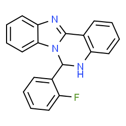 ChemSpider 2D Image | 6-(2-Fluorophenyl)-5,6-dihydrobenzimidazo[1,2-c]quinazoline | C20H14FN3