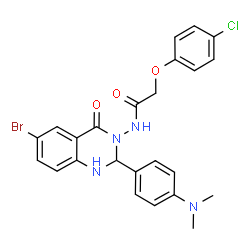 ChemSpider 2D Image | N-{6-Bromo-2-[4-(dimethylamino)phenyl]-4-oxo-1,4-dihydro-3(2H)-quinazolinyl}-2-(4-chlorophenoxy)acetamide | C24H22BrClN4O3
