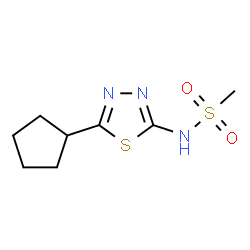 ChemSpider 2D Image | N-(5-Cyclopentyl-1,3,4-thiadiazol-2-yl)methanesulfonamide | C8H13N3O2S2