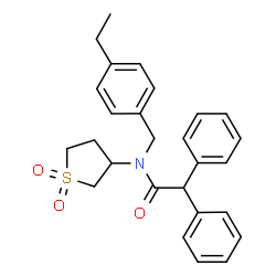 ChemSpider 2D Image | N-(1,1-Dioxidotetrahydro-3-thiophenyl)-N-(4-ethylbenzyl)-2,2-diphenylacetamide | C27H29NO3S