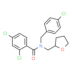 ChemSpider 2D Image | 2,4-Dichloro-N-(4-chlorobenzyl)-N-(tetrahydro-2-furanylmethyl)benzamide | C19H18Cl3NO2