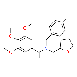 ChemSpider 2D Image | N-(4-Chlorobenzyl)-3,4,5-trimethoxy-N-(tetrahydro-2-furanylmethyl)benzamide | C22H26ClNO5