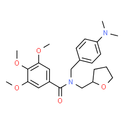 ChemSpider 2D Image | N-[4-(Dimethylamino)benzyl]-3,4,5-trimethoxy-N-(tetrahydro-2-furanylmethyl)benzamide | C24H32N2O5