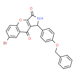 ChemSpider 2D Image | 1-[4-(Benzyloxy)phenyl]-7-bromo-1,2-dihydrochromeno[2,3-c]pyrrole-3,9-dione | C24H16BrNO4