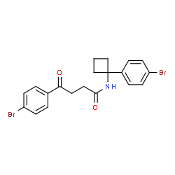 ChemSpider 2D Image | 4-(4-Bromophenyl)-N-[1-(4-bromophenyl)cyclobutyl]-4-oxobutanamide | C20H19Br2NO2