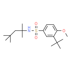 ChemSpider 2D Image | 3-tert-Butyl-4-methoxy-N-(2,4,4-trimethylpentan-2-yl)benzenesulfonamide | C19H33NO3S