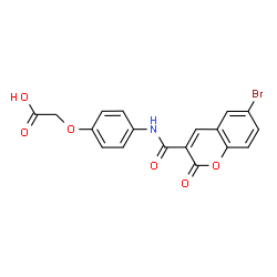 ChemSpider 2D Image | (4-{[(6-Bromo-2-oxo-2H-chromen-3-yl)carbonyl]amino}phenoxy)acetic acid | C18H12BrNO6