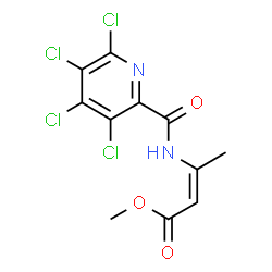 ChemSpider 2D Image | Methyl (2Z)-3-{[(3,4,5,6-tetrachloro-2-pyridinyl)carbonyl]amino}-2-butenoate | C11H8Cl4N2O3
