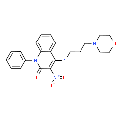 ChemSpider 2D Image | 4-{[3-(4-Morpholinyl)propyl]amino}-3-nitro-1-phenyl-2(1H)-quinolinone | C22H24N4O4