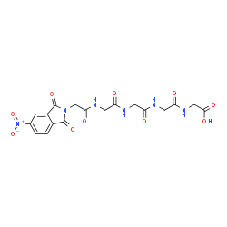 ChemSpider 2D Image | N-[(5-Nitro-1,3-dioxo-1,3-dihydro-2H-isoindol-2-yl)acetyl]glycylglycylglycylglycine | C18H18N6O10