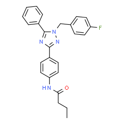 ChemSpider 2D Image | N-{4-[1-(4-Fluorobenzyl)-5-phenyl-1H-1,2,4-triazol-3-yl]phenyl}butanamide | C25H23FN4O