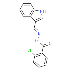 ChemSpider 2D Image | 2-Chloro-N'-[(E)-1H-indol-3-ylmethylene]benzohydrazide | C16H12ClN3O