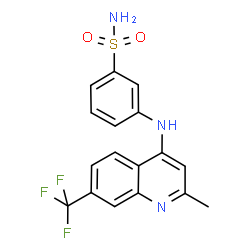 ChemSpider 2D Image | 3-{[2-Methyl-7-(trifluoromethyl)-4-quinolinyl]amino}benzenesulfonamide | C17H14F3N3O2S