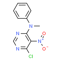 ChemSpider 2D Image | 6-Chloro-N-methyl-5-nitro-N-phenyl-4-pyrimidinamine | C11H9ClN4O2