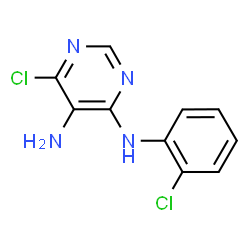 ChemSpider 2D Image | 6-Chloro-N~4~-(2-chlorophenyl)pyrimidine-4,5-diamine | C10H8Cl2N4