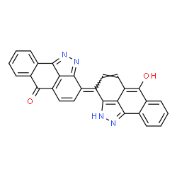 ChemSpider 2D Image | (3E)-3-(6-Hydroxydibenzo[cd,g]indazol-3(2H)-ylidene)dibenzo[cd,g]indazol-6(3H)-one | C28H14N4O2