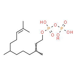 ChemSpider 2D Image | (2E)-3,7,11-Trimethyl-2,10-dodecadien-1-yl trihydrogen diphosphate | C15H30O7P2