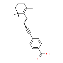 ChemSpider 2D Image | 4-[(3E)-4-(2,6,6-Trimethyl-1-cyclohexen-1-yl)-3-buten-1-yn-1-yl]benzoic acid | C20H22O2