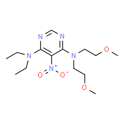 ChemSpider 2D Image | N,N-Diethyl-N',N'-bis(2-methoxyethyl)-5-nitro-4,6-pyrimidinediamine | C14H25N5O4