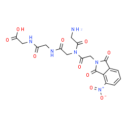 ChemSpider 2D Image | Glycyl-N-[(4-nitro-1,3-dioxo-1,3-dihydro-2H-isoindol-2-yl)acetyl]glycylglycylglycine | C18H18N6O10