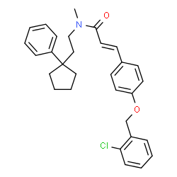 ChemSpider 2D Image | (2E)-3-{4-[(2-Chlorobenzyl)oxy]phenyl}-N-methyl-N-[2-(1-phenylcyclopentyl)ethyl]acrylamide | C30H32ClNO2