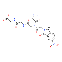 ChemSpider 2D Image | Glycyl-N-[(5-nitro-1,3-dioxo-1,3-dihydro-2H-isoindol-2-yl)acetyl]glycylglycylglycine | C18H18N6O10