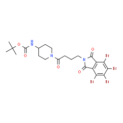 ChemSpider 2D Image | 2-Methyl-2-propanyl {1-[4-(4,5,6,7-tetrabromo-1,3-dioxo-1,3-dihydro-2H-isoindol-2-yl)butanoyl]-4-piperidinyl}carbamate | C22H25Br4N3O5