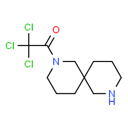 ChemSpider 2D Image | 2,2,2-Trichloro-1-(2,8-diazaspiro[5.5]undec-2-yl)ethanone | C11H17Cl3N2O
