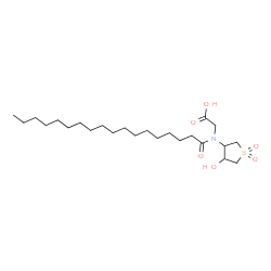 ChemSpider 2D Image | N-(4-Hydroxy-1,1-dioxidotetrahydro-3-thiophenyl)-N-stearoylglycine | C24H45NO6S